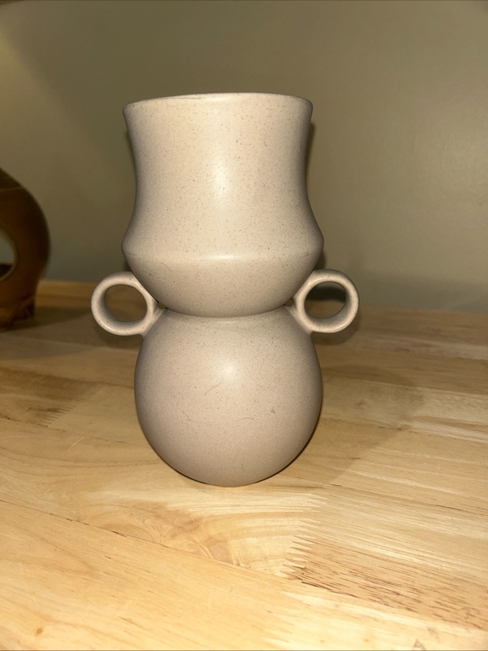 Anthropologie Linn Clay MCM Asian Inspired Studio Art Pottery Vase Modern Design